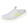 thumbnail image 1 of Men's Backless Slip On Sneakers Walking Shoes Lightweight Close Toes Sandals with Arch Support Breathable Canvas Clogs Gray Size 10, 1 of 6