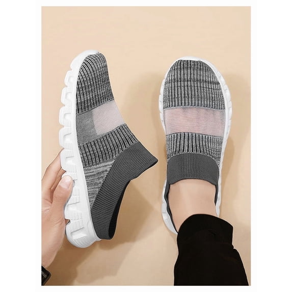 Men's Backless Slip‑on Mule Walking Shoes, Knit Mesh Casual Slide Footwear With Segmented Grooved Outsole for Daily Leisure