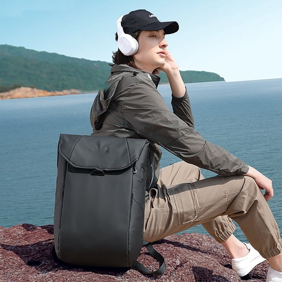Men's Backpack Business Waterproof And Wear-resistant,Grey