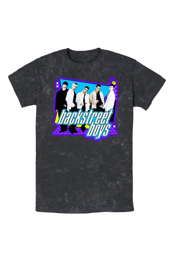 Men's Backstreet Boys Band 90s Pop Grid Graphic T-Shirt