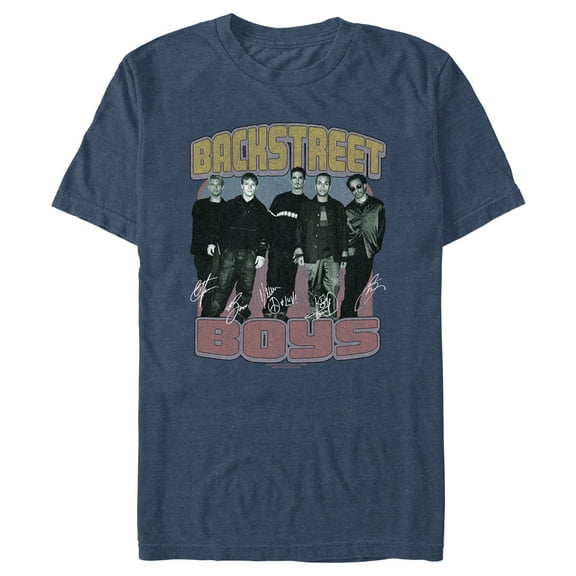 Men's Backstreet Boys Group Signatures Distressed Graphic T-Shirt
