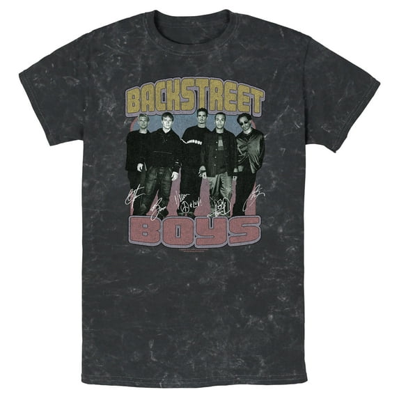 Men's Backstreet Boys Group Signatures Distressed Graphic T-Shirt