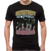 Men's Backstreet Boys Group Vintage Destroyed Slim Fit T-shirt XX-Large Black