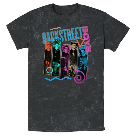 Men's Backstreet Boys Member Photo Stripes Graphic T-Shirt