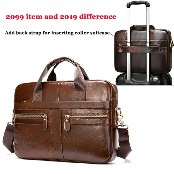 Men's Bag Genuine Leather Men Briefcase for Laptop 14 Messenger Men's Leather Bag Business Portfolio for Document A4 7022 (g01)