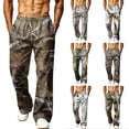 thumbnail image 1 of Men's Baggy Camo Sweatpants Wide Leg Hunting Loose Joggers Workout Athletic Sweat Pants wtih Pockets Earthy Yellow L, 1 of 7