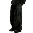thumbnail image 1 of Men's Baggy Cargo Pants - Drawstring Waist, Multiple Pockets, Streetwear Style, Polyester Fabric, XXL-XXXXXXL Sizes, 1 of 4