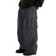 thumbnail image 1 of Men's Baggy Cargo Pants - Drawstring Waist, Multiple Pockets, Streetwear Style, Polyester Fabric, XXL-XXXXXXL Sizes, 1 of 4