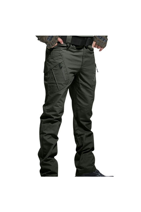 Men's Baggy Cargo Pants Trendy Parachute Pants - Loose Fit, Adjustable Drawstring, Pockets, Streetwear/ Hop Style