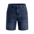 thumbnail image 1 of Men's Baggy Denim Shorts Elastic Waist Stretchy Jean Shorts Wide Leg Relaxed Fit Summer Comfort Jorts, 2XL, 1 of 6