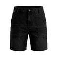 thumbnail image 1 of Men's Baggy Denim Shorts Elastic Waist Stretchy Jean Shorts Wide Leg Relaxed Fit Summer Comfort Jorts, XL, 1 of 6