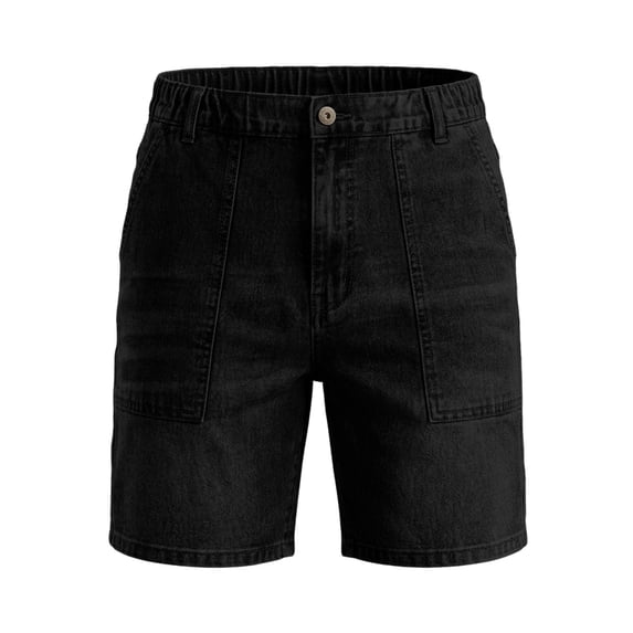 Men's Baggy Denim Shorts Elastic Waist Stretchy Jean Shorts Wide Leg Relaxed Fit Summer Comfort Jorts, XL