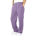 thumbnail image 1 of Men's Baggy Sweatpants with Pockets Drawstring Running Pants (Purple L), 1 of 4