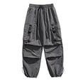 thumbnail image 1 of Men's Baggy Hiking Cargo Pants Outdoor Lightweight Water Resistant Parachute Pants Comfort Adjustable Drawcord Cuffs Flexible Elastic Waist Multi-Pocket, 1 of 5