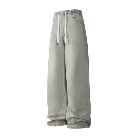 Men's Baggy Hip Hop Skater Jeans Wide Leg Pull on Denim Pants Streetwear | Jeans,Loose Fit,Vintage Washed Y2k ,Straight Leg,Pockets,Extreme Motion Yellow