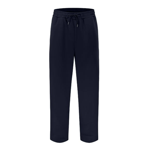 Men's Baggy Pants Wide Leg Drawstring Waist Loose Sweatpants with Pockets