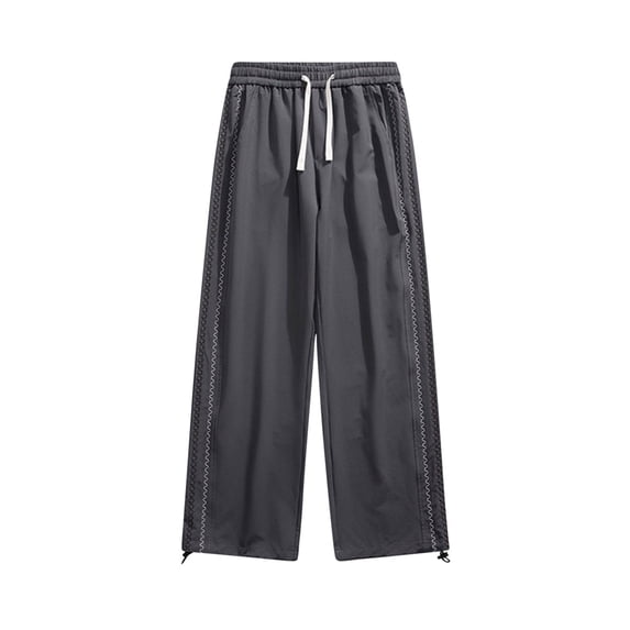 Men's Baggy Parachute Pants Loose Casual Wide Leg Y2K Lightweight Ice Silk Quick Dry Cooling Deep Pockets Urban Pants Size L-5XL Dark Gray