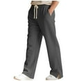 thumbnail image 1 of Men's Baggy Sweatpants Casual Drawstring Loose Joggers Wide Leg Breathable Work Athletic Pants with Pockets, 1 of 9