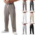thumbnail image 1 of Men's Baggy Sweatpants Drawstring Elastic Waist Workout Running Sweat Pants with Pockets Light Brown M, 1 of 4