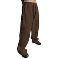 thumbnail image 1 of Men’s Baggy Sweatpants - Elastic Drawstring Waist, Wide-Leg Cotton Joggers with Deep Pockets for Casual Wear Coffee L, 1 of 5