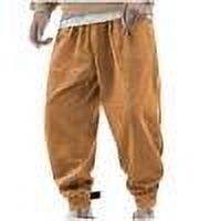 ZQUUVOU Men's Baggy Sweatpants Elastic Waist Drawstring Wide Leg Sweatpants Casual Loose Baggy Joggers With Pockets Yellow