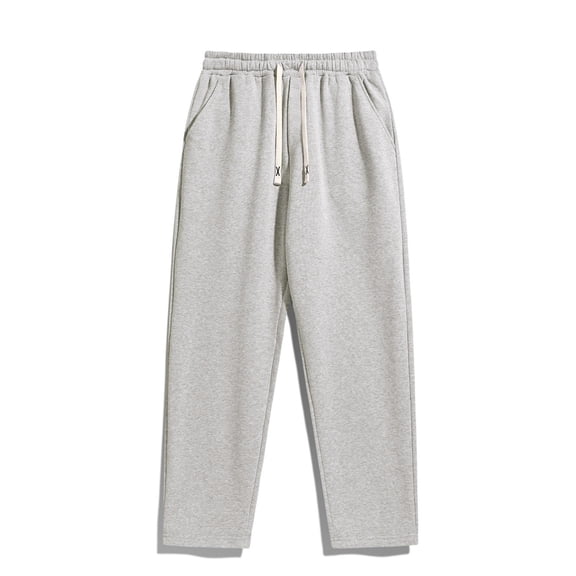 Men's Baggy Sweatpants Fleece Straight Leg Casual Sweat Pants Drawstring Athletic Workout Gym Jogger with Pockets Light Gray S