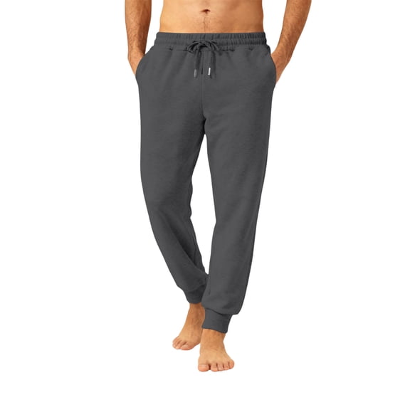 Men's Baggy Sweatpants Fleece Straight Leg Cinch Bottom Drawstring Elastic Waist Sweat Pants Gym Athletic Joggers,Dark Gray M