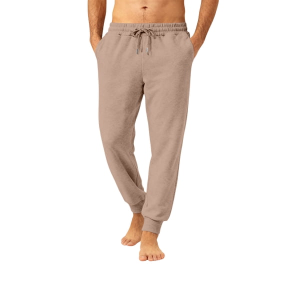 Men's Baggy Sweatpants Fleece Straight Leg Cinch Bottom Drawstring Elastic Waist Sweat Pants Gym Athletic Joggers,Khaki M