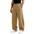 thumbnail image 1 of Men's Baggy Sweatpants Heavyweight Wide Leg Drawstring Sweat Pants,Casual Lounge Joggers with Pockets Slacks Khaki 2XL, 1 of 7