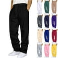 thumbnail image 1 of Men’s Baggy Sweatpants - Mens Joggers with Pockets Elastic Drawstring Waist, Wide-Leg Cotton Joggers for Lounge Gray 5XL, 1 of 3