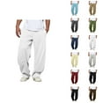 thumbnail image 1 of Men's Baggy Sweatpants Plain Fall Winter Elastic Waist Drawstring Loose Casual Pants Trousers with Pockets, 1 of 8