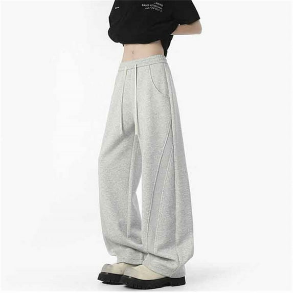 Men's Baggy Sweatpants Ripped Elastic Waist Wide Leg Lounge Sweat Pants Joggers Track Pants,Grey S