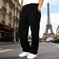 thumbnail image 1 of Men's Baggy Sweatpants Wide Leg Casual Pants Drawstring Elastic Waist Workout Athletic Jogger Sweat Pant Black 2XL, 1 of 6