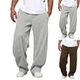 thumbnail image 1 of Men's Baggy Sweatpants Wide Leg Drawstring Lounge Sweat Pants with Back Pocket Gray-A, 1 of 6