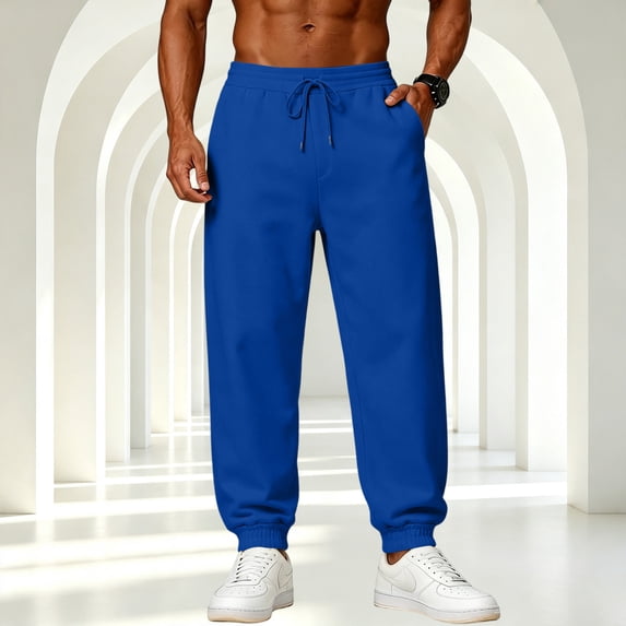 Men's Baggy Sweatpants Wide Leg Drawstring Sweat Pants, Casual Lounge Joggers with Pockets Slacks 3XL