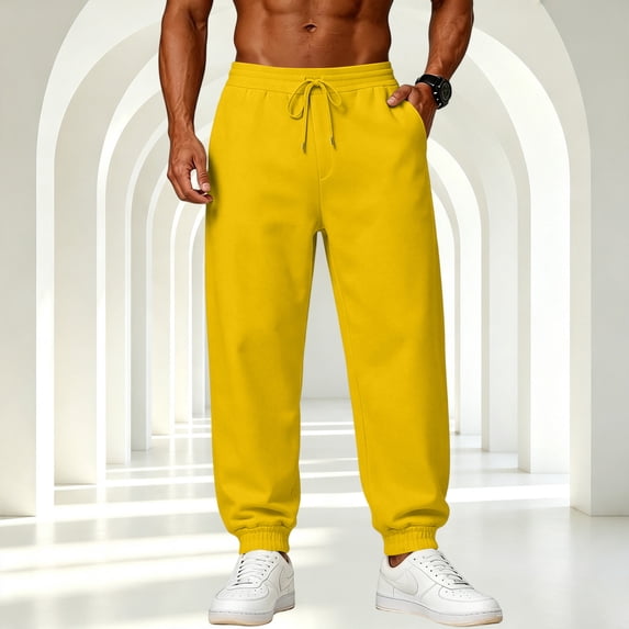 Men's Baggy Sweatpants Wide Leg Drawstring Sweat Pants, Casual Lounge Joggers with Pockets Slacks S