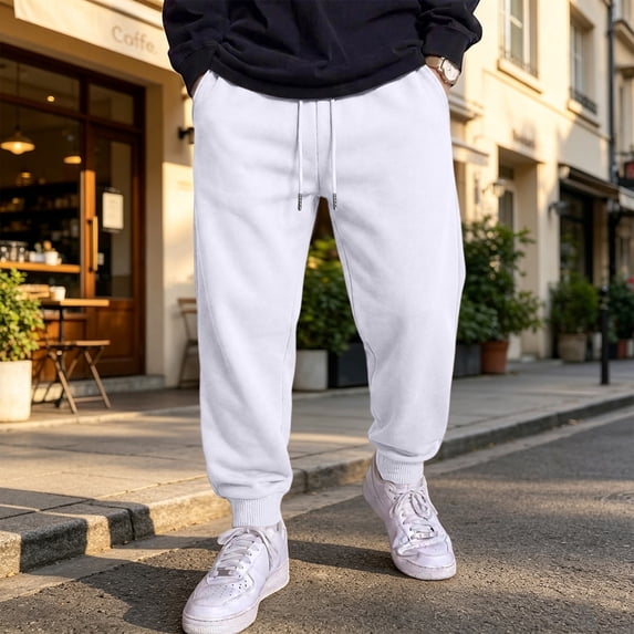 Men's Baggy Sweatpants Wide Leg Pants, Athletic, Running, Elastic Waist, Drawstring, Casual, Lounge, with Pockets
