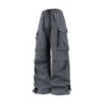 thumbnail image 1 of Men's Baggy Wide Leg Cargo Pants for Hiking Work Travel, Parachute Pants Elastic Waistband Quick Dry Lightweight Capming Pants with Large Flap Pockets, 1 of 9