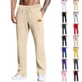thumbnail image 1 of Men's Baggy Wide Leg Sweatpants Elastic Waist Open Bottom with Pockets, 1 of 9