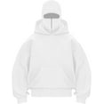 thumbnail image 1 of Men's Balaclava Hoodie Half Zipper Jacket Double Hooded Sweatshirt Wind Resistant Athletic Coat, 1 of 2