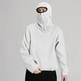 thumbnail image 1 of Men's Balaclava Hoodie Winter Half Zipper Hooded Sweatshirt with Pocket Wind Resistant Athletic Coat, 1 of 9