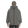 thumbnail image 1 of Men's Balaclava Hoodie with Face Mask Zip Up Ski Jacket Double Hooded Sweatshirt Windproof Athletic Coat, 1 of 9