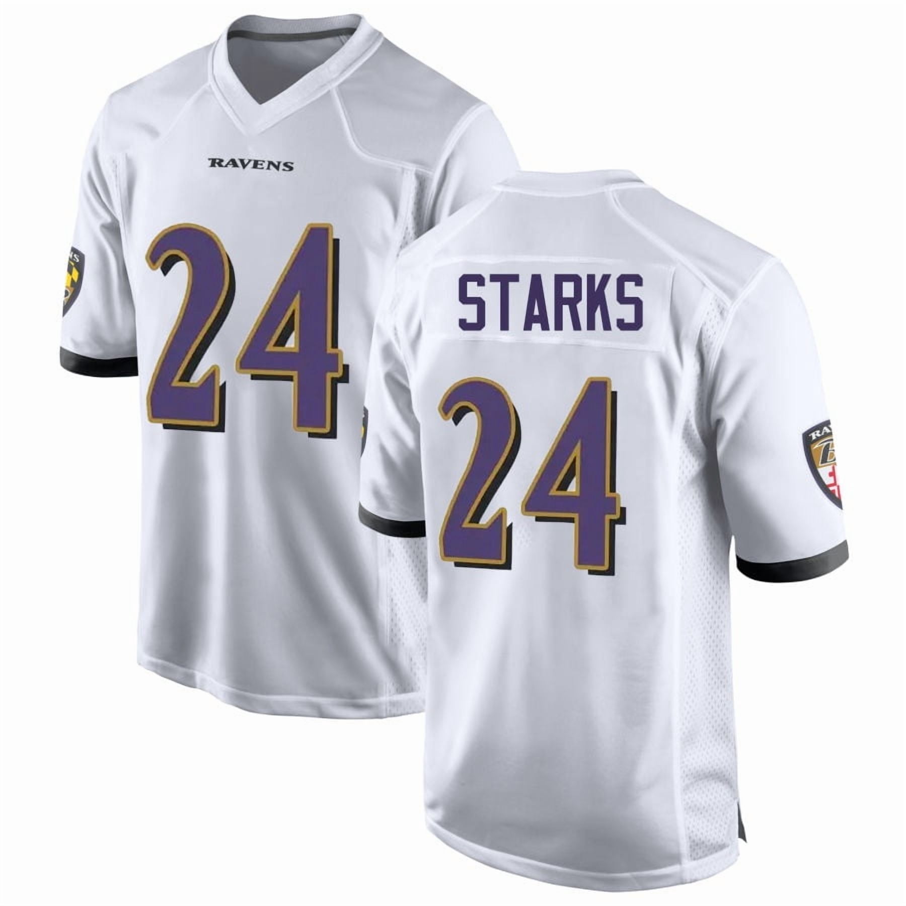 Men's Baltimore Starks 24 White Sports Player Game Stitched Name Number ...