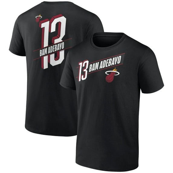 Men's Bam Adebayo Black Miami Heat Full-Court Press Name & Number T-Shirt
