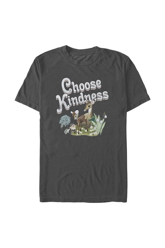 Men's Bambi Choose Kindness Graphic Tee Charcoal 3X Large
