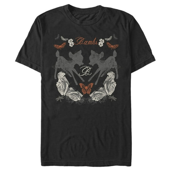 Men's Bambi Distressed Silhouettes  Graphic Tee Black Medium