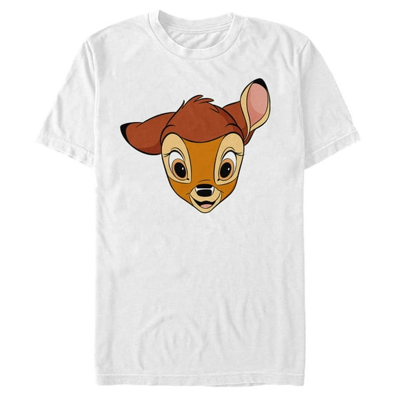 Men's Bambi Face Portrait  Graphic Tee White Large
