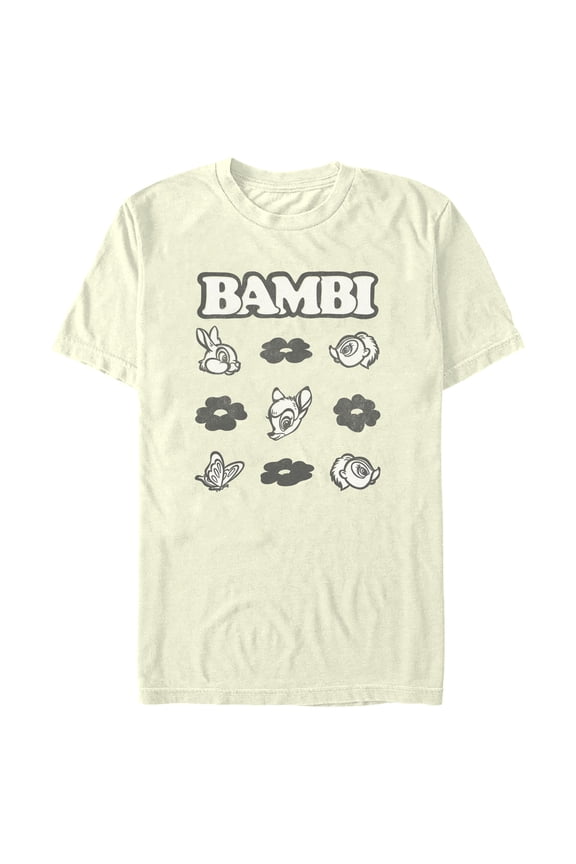 Men's Bambi Friends Square Graphic Tee Beige Medium