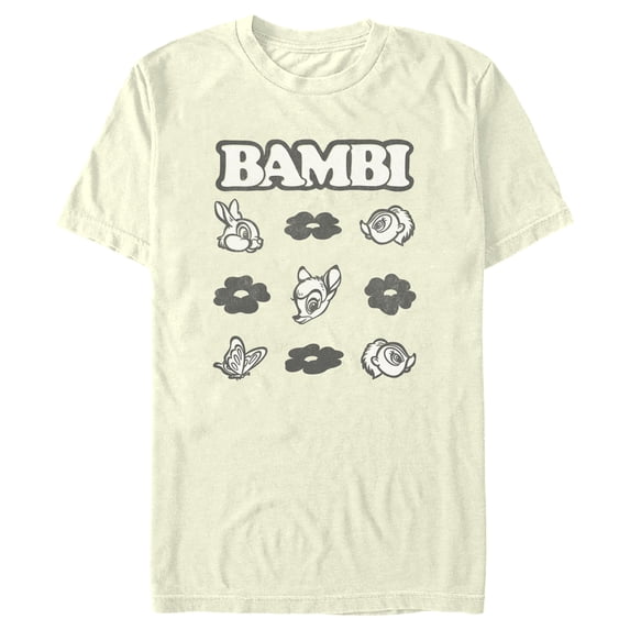 Men's Bambi Friends Square Graphic Tee Beige X Large