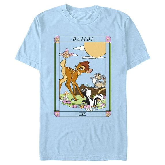 Men's Bambi Friends Tarot Card Graphic Tee Light Blue X Large